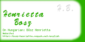 henrietta bosz business card